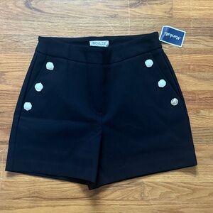 Rachel Zoe Black High Waist Shorts with Silver Buttons